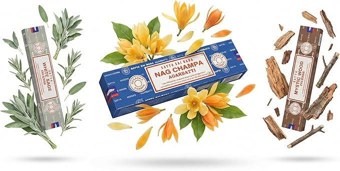 Satya Sai Baba Nag Champa Agarbatti, 250gms Hand Rolled Fine Quality Incense Sticks for Purification, Relaxation, Positivity, Yoga, Meditation (NC250 Pack of 3 -Mystic)