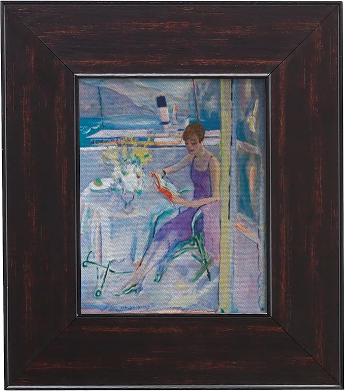 CANFRAVAS DIY Wood Plein Air Frame for Canvas 16x24, 3.1" Wide Antique Canvas Floater Frames, Vintage Canvas Floating Frame, Ornate Picture Frames (16"x24", Black Walnut)