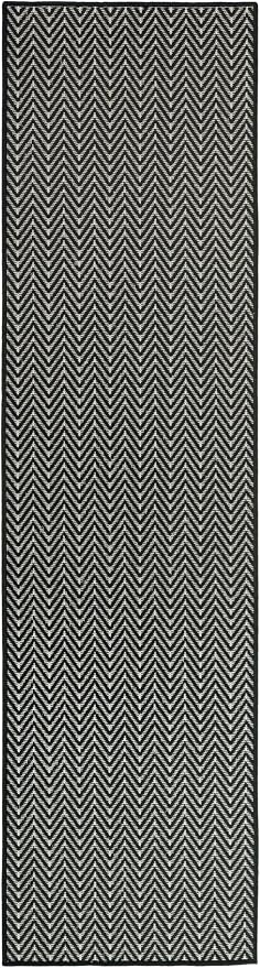 Nourison Home Horizon Indoor/Outdoor Black 2' x 6' Area Rug - Easy Clean, Non Shedding, Bed Room, Living Room, Dining Room, Kitchen (6' Runner)