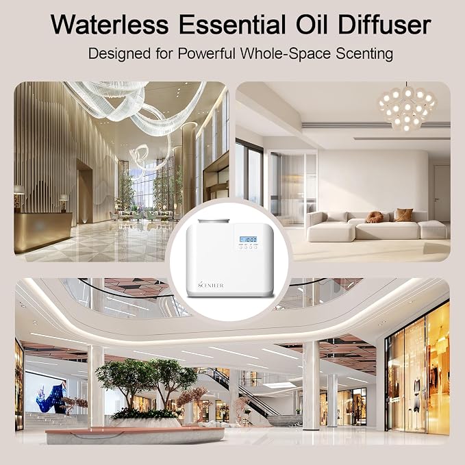 2026 Upgraded HVAC Scent Diffuser Machine Kit, Cover 5000 Sq.Ft, Wi-Fi Control, Scent Air Machine for Home,Waterless Cold Air Aromatherapy Essential Oil Hotel Fragrance Diffuser for Large Room - White