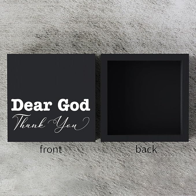 Inspirational Christian Decor Bible Verse Desk Decor Wood Sign Farmhouse Black Wooden Box Sign for Living Room Bedroom Kitchen Table Shelf Counter Cafe Home Office Store Pub Bar Religious Gifts
