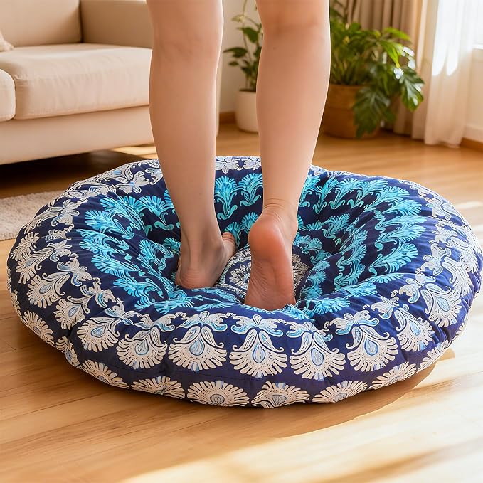 Funnymoom Extra Large Mandala Floor Cushion 35 Inch Round Meditation Floor Pillow Papasan Swing Cushion for Adults Oversized Playroom Pillows Reading Nook Big Pillow for Sitting Yoga Living Room Sofa