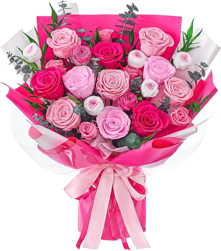 Flowers for Delivery Prime Forever Flowers Preserved Roses Bouquets Purple Flower Birthday Gifts for Women Valentine's Day Mothers Day Graduation