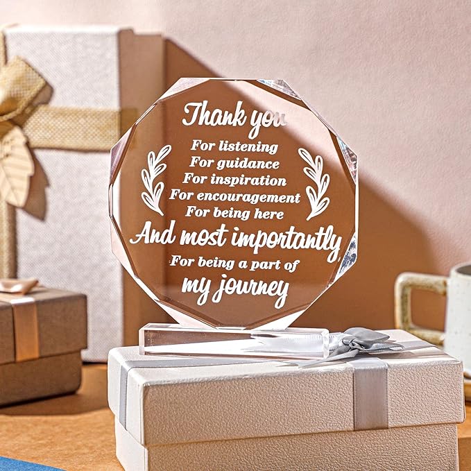 Yinder Thank You Gifts for Women Appreciation Gifts for Coworker Employee Nurse Teacher Leader Boss Inspirational Quotes Acrylic Desk Decor for Home Office Farewell Retirement