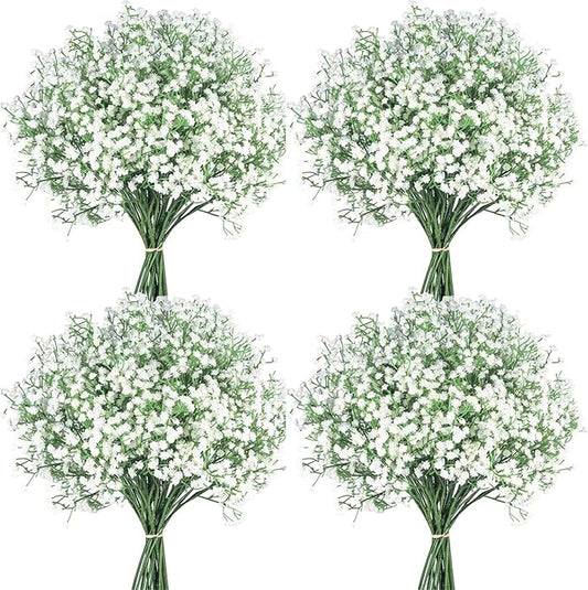 36 Pcs Babys Breath Artificial Flowers, Baby Breath Flowers Artificial Bulk Long Stem Fake Babies Breath Faux Gypsophila White Flowers Artificial for Decoration (No Eucalyptus Stems)
