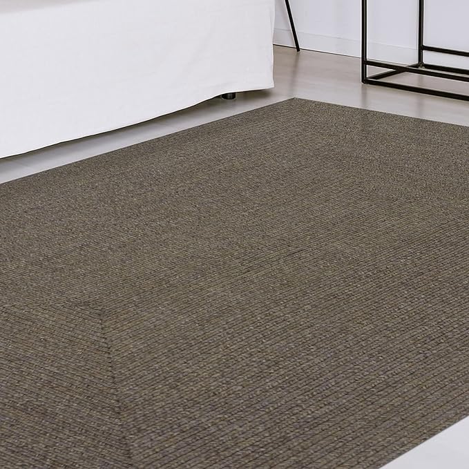 Superior Indoor/ Outdoor Large Area Rug, Reversible Braided Home Floor Decor for Living Room, Kitchen, Entryway, Patio, Front Porch, Deck, Modern, Boho, Farmhouse Style, 5' x 8', Latte