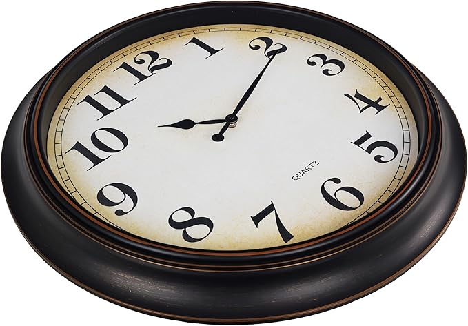 Yoiolclc 24 Inch Large Wall Clock for Living Room Decor,Silent Vintage Wall Clocks Battery Operated for Living Room Farmhouse Office Gifts(Bronze)