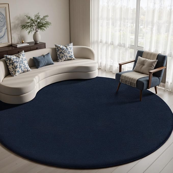 Sour Lemon 4ft Round Rugs for Bedroom, Circle Area Rugs for Living Room, Soft Fluffy Shaggy Carpet for for Living Room Playroom Kids Room Home Decor Aesthetic