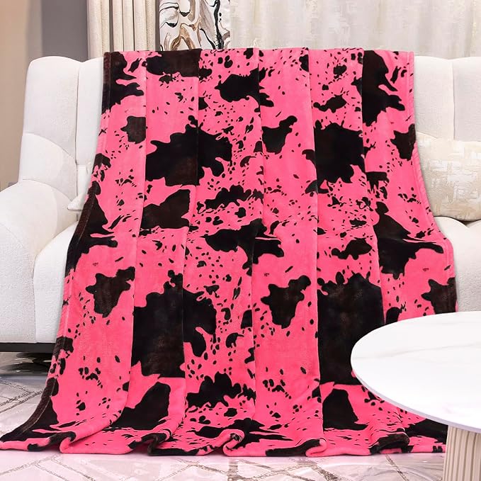 King Size Throw Blanket for Bed, Extra Large Warm Fuzzy Soft Hot Pink Fleece Throw Blanket for Bedroom, Living Room, Hot Pink Gifts for Women Girls Couples, Cozy Home Room Decor, 90x108 inches