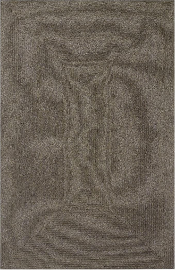 Superior Indoor/ Outdoor Large Area Rug, Reversible Braided Home Floor Decor for Living Room, Kitchen, Entryway, Patio, Front Porch, Deck, Modern, Boho, Farmhouse Style, 5' x 8', Latte