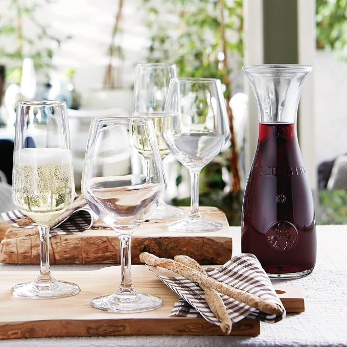 Bormioli Rocco Misura PZ Carafe Set of 2-8.5 Oz. Mini Glass Carafes for Water, Juice, or Wine Serving - Elegant Beverage Presentation for Dining & Restaurants - Durable Clear Glass Construction
