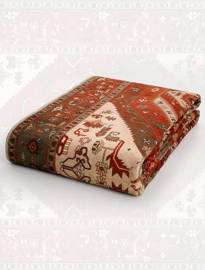 SERISSA Boho Washable Runner Rug, 2x5 Rug Runner Non-Slip Vintage Terracotta Green Hallway Kitchen Runner Rug Ultra Soft Print Distressed Floor Carpet Runner for Bedroom Laundry Living Room