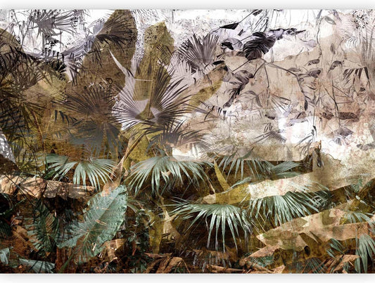 artgeist Wall Mural Tropical Leaves 173x124 in - Peel and Stick Self-Adhesive Wallpaper Removable Large Sticker Foil Wall Decor Print Picture Design Jungle Nature Palm Green Leaves b-C-0789-a-a