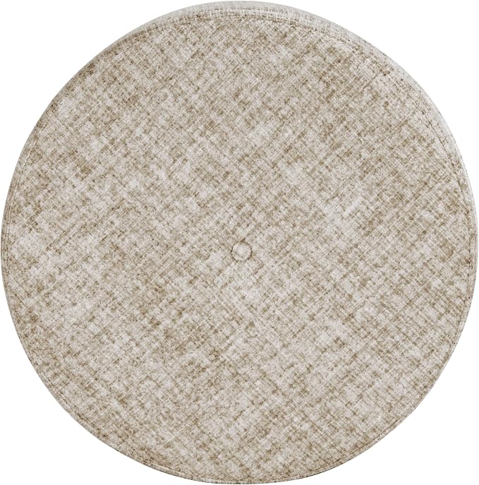 HomePop 24" Large Round Storage Ottoman - Cream Textural Woven