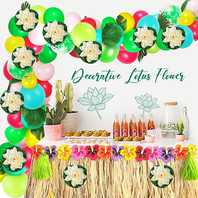 8Pcs Artificial Lotus Flower Decor, 7inch & 4inch Floating Foam Lotus Flowers, Outdoor Pond Plants, Water Lily Pads Decoration