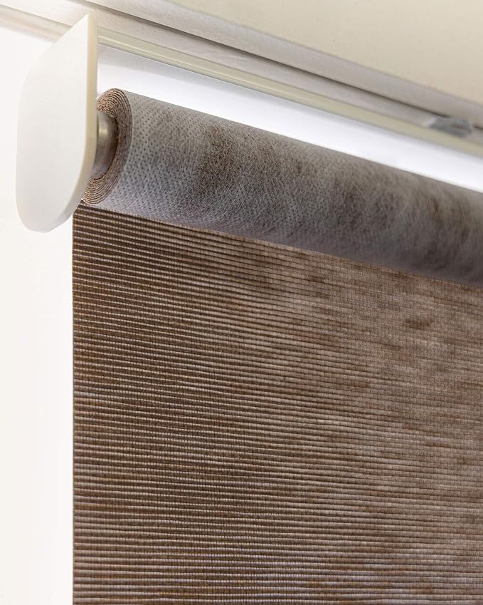 CHICOLOGY Roller Shades , Cordless Blinds , Window Shades for Home , Roller Window Shades , Window Treatments , Door Blinds , Light Filtering Shades , Felton Truffle (Natural Woven) , 48"W X 72"H