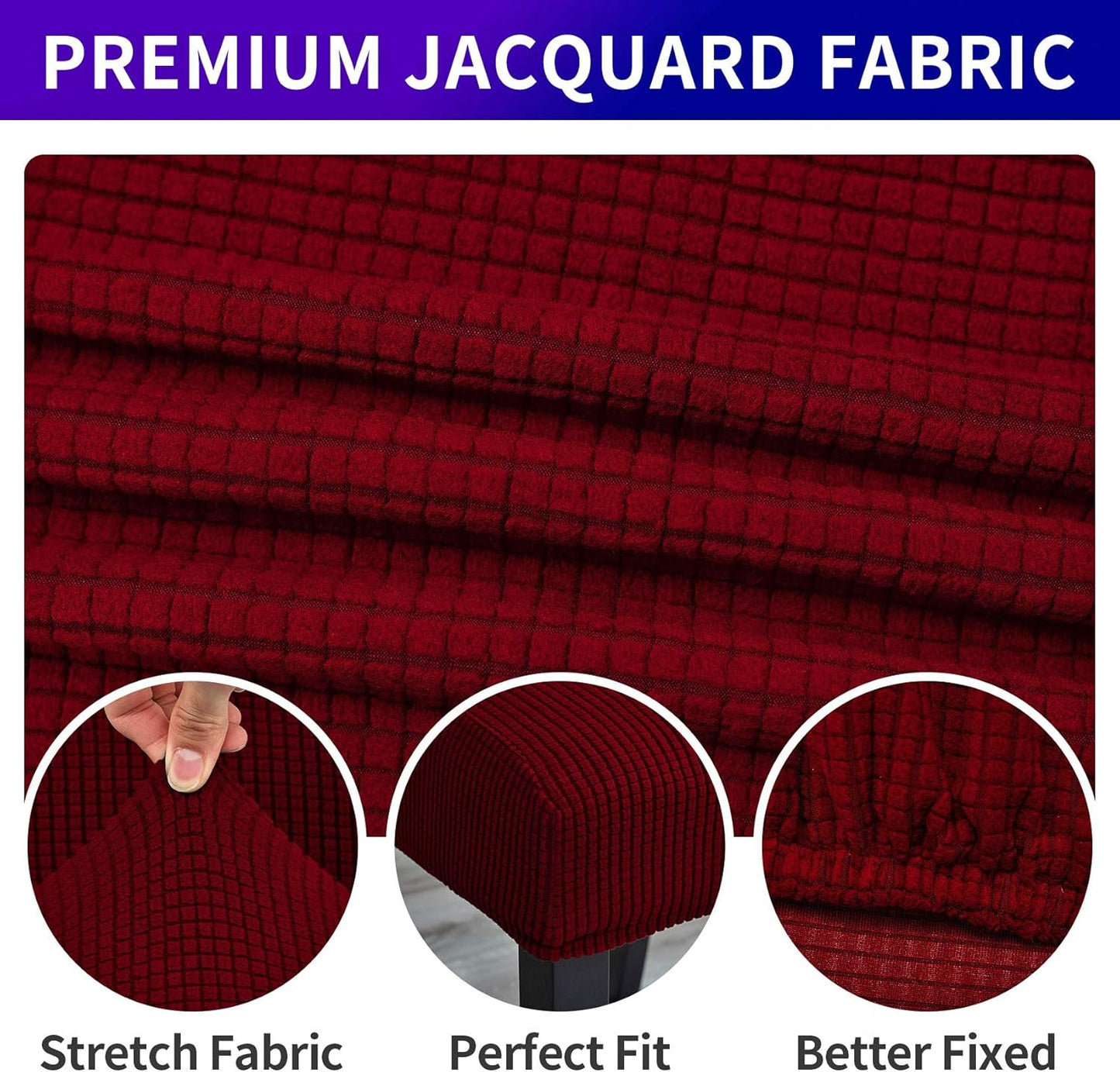 Howhic Stretch Chair Covers for Dining Room Set of 2, Removable Washable Dining Room Chair Covers, Dining Chair Slipcovers Seat Protector, Great for Home and Banquet Decor (Red Dahlia, 2 Pack)