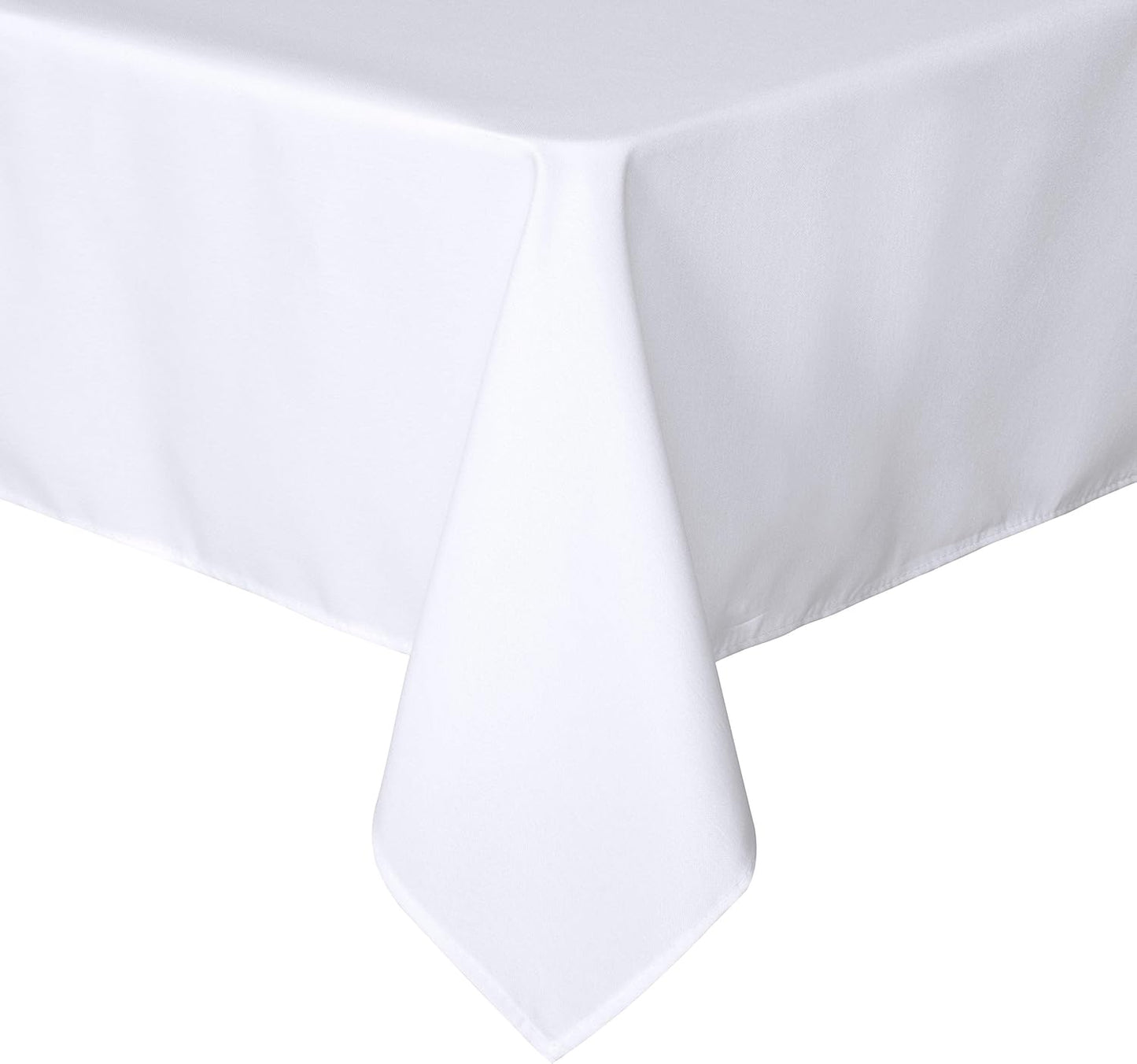 sancua Rectangle Tablecloth - 60 x 102 Inch - Stain and Wrinkle Resistant Washable Polyester Table Cloth, Decorative Fabric Table Cover for Dining Tables, Buffet Parties and Camping, White
