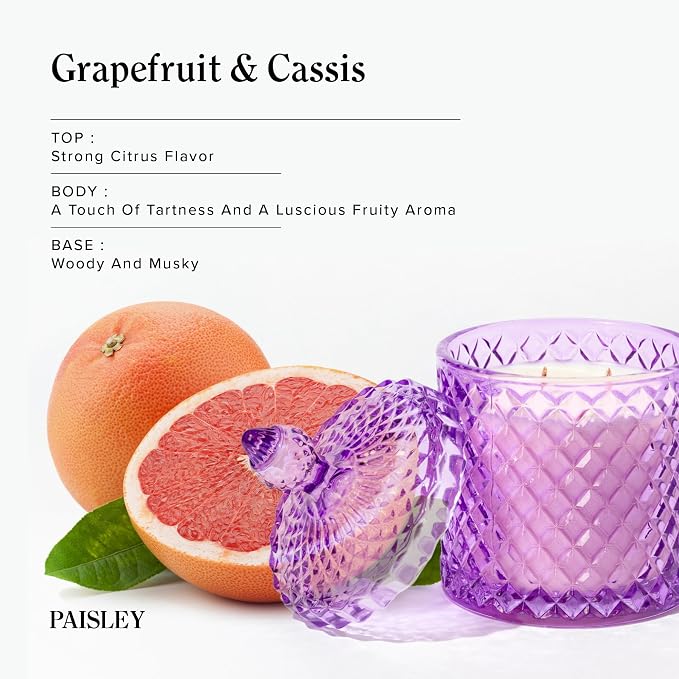Hidden Label Decorative Jar Candle, Jasmine Magnolia + Grapefruit Cassia Scented,Soy Candle for Home Scented, Candle Gift for Women