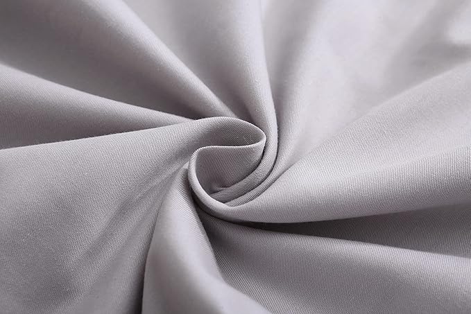 Gray Pillow Shams with Lace Ruffles Shabby Chic Cotton Queen Size Grey Pillowcases 20 x 30 2-Pack