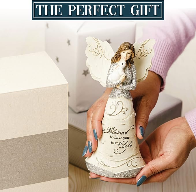 Pavilion Gift Company - Blessed - 7.5" Angel Holding a Bunny