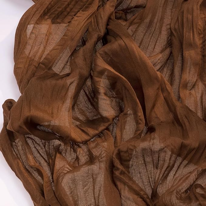 Socomi 3pcs Brown Coffee Easter Spring Cheesecloth Table Runner Boho Rustic Gauze 120 inch 10FT Cheese Cloth Runner for Wedding Party Baby Shower Birthday Home Decor Holiday Decorations