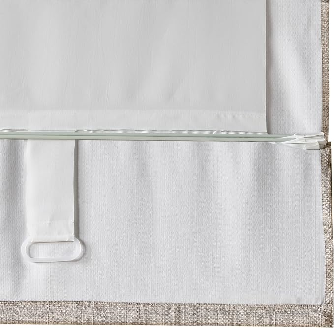 Madison Park Galen Cordless Roman Shade, 29"W x 64"H, Sheen Taupe – Room Darkening, Thermal Insulated, Energy Efficient Window Blind with Subtle Sheen Basketweave Fabric for Privacy