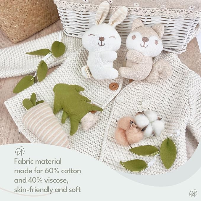 Crib Mobile 35 Lullaby Music,Cotton Baby Mobiles for Cribs & Pack N Play, Easy to Install, Stuffed Animals Hanging Toys Newborn Boys & Girls, Safari Nursery Decor