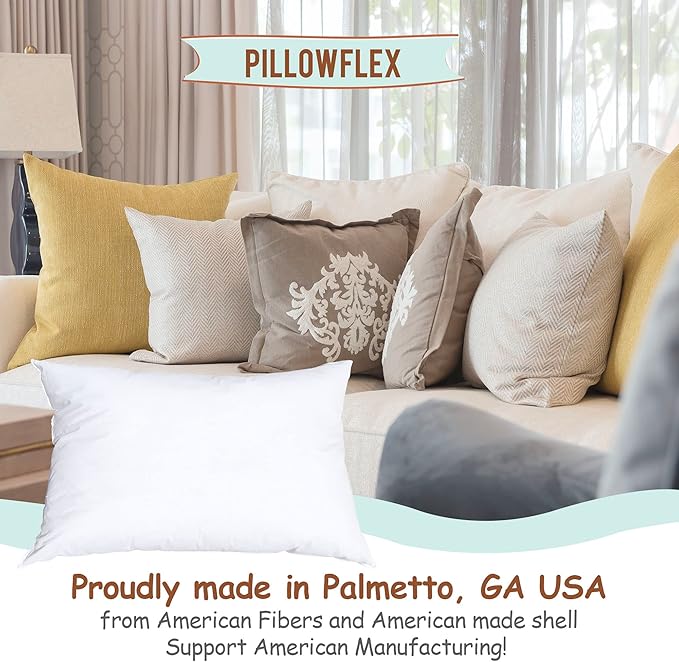Pillowflex Synthetic Down Pillow Insert - 12x36 Down Alternative Pillow, Ultra Soft, Large Rectangle Body Sleeping Pillow, Lumbar, Long, Back - 1 Decorative Pillow Form