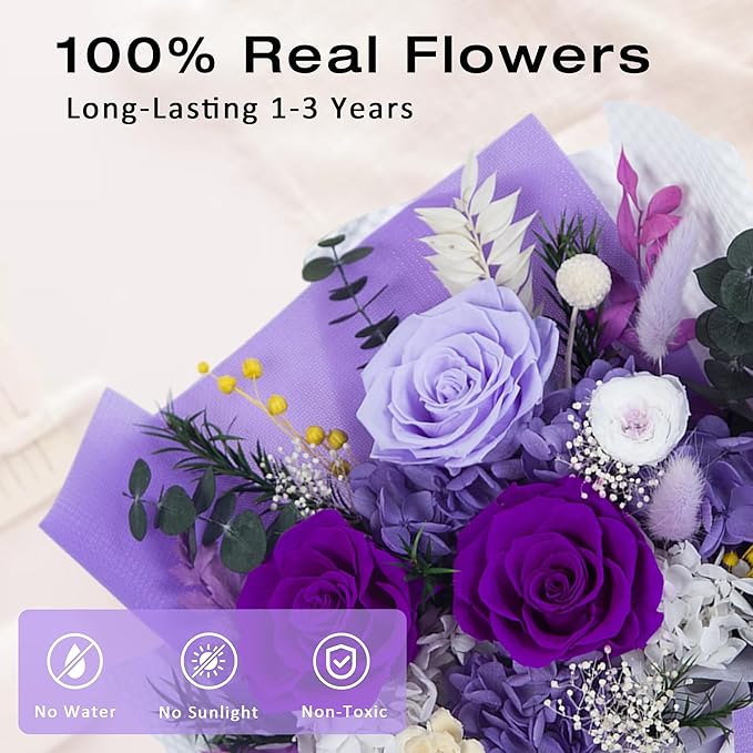 Vrioca Mothers Day Gifts, Flowers for Delivery, Preserved Flowers Bouquets, Birthday Gifts for Women Mom