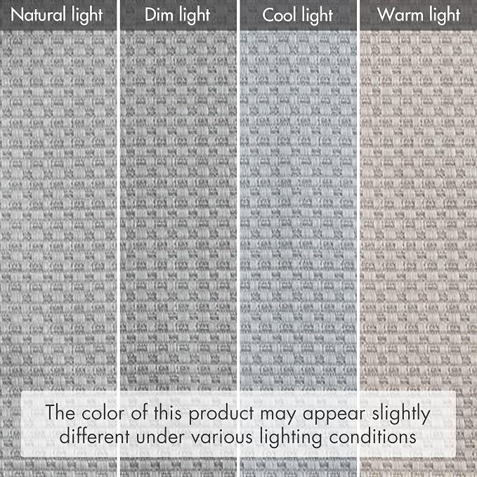 Madison Park Galen Cordless Roman Shade, 35"W x 64"H, Sheen Grey – Room Darkening, Thermal Insulated, Energy Efficient Window Blind with Subtle Sheen Basketweave Fabric for Privacy