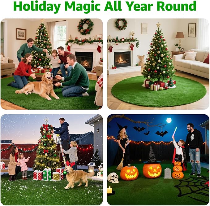 Artificial Grass Outdoor Indoor, 3.2ft x 6.5ft Fake Grass Realistic Synthetic Astro Turf Rug with Drainage Holes for Patio Garden Lawn Landscape Balcony Decoration