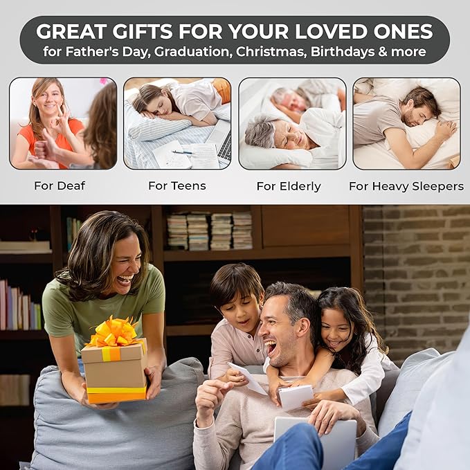Sonic Alert Sonic Bomb Dual Alarm Clock with Bed Shaker, Turquiose Vibrating Alarm Clock Heavy Sleepers, Battery Backup | Wake with a Shake