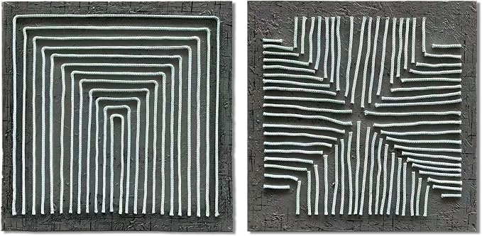 NANKAI Art Hand-Painted Abstract Wall Art Modern Abstract Canvas Wall Decoration Hand-Drawn Work Suitable for Living Room, Bedroom, Office 2 Piece Set 24 x 24 inches