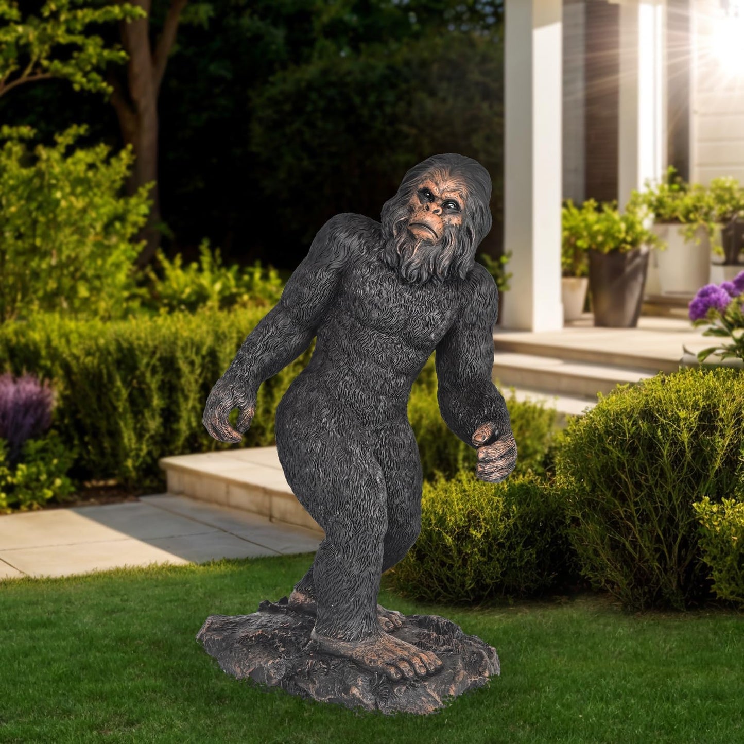 Garden Statues Bigfoot Yard Decor - Grandpa Yeti Large Lawn Products Birthday Decorations Life Size Sasquatch Figurine Resin Tall Outdoor Sculpture for Outside Patio Front Porch