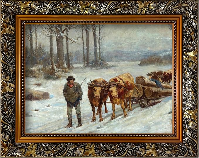 Akfado Vintage Gold Frame for 16x20 Canvas Paintings, 2.36” Wide Victorian Ornate Art Frame for Antique Portraits Countryside Season Landscape Art Show Exhibition (No Front Cover & Backboard)