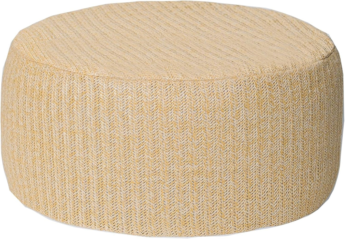 Outdoor Inflatable Ottoman with Air Pump, Fade-Resistant Patio Footrest Stool D21”x H9”, Round Pouf Ottoman with Portable Handle Suitable for Garden, Camping, Bedroom, Living Room