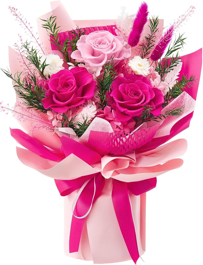 Preserved Flowers Bouquet, Flowers for Delivery,Long-Lasting Real Rose | Mothers Day Forever Flowers Roses Bouquet, Anniversary Birthday Flowers Gifts for Mom Grandma Women Wife Her