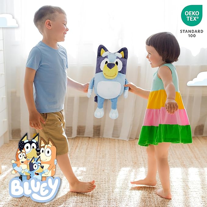 Jay Franco Plusg Pillow Buddy Super Soft Polyester Microfiber | Bluey 19 Inches
