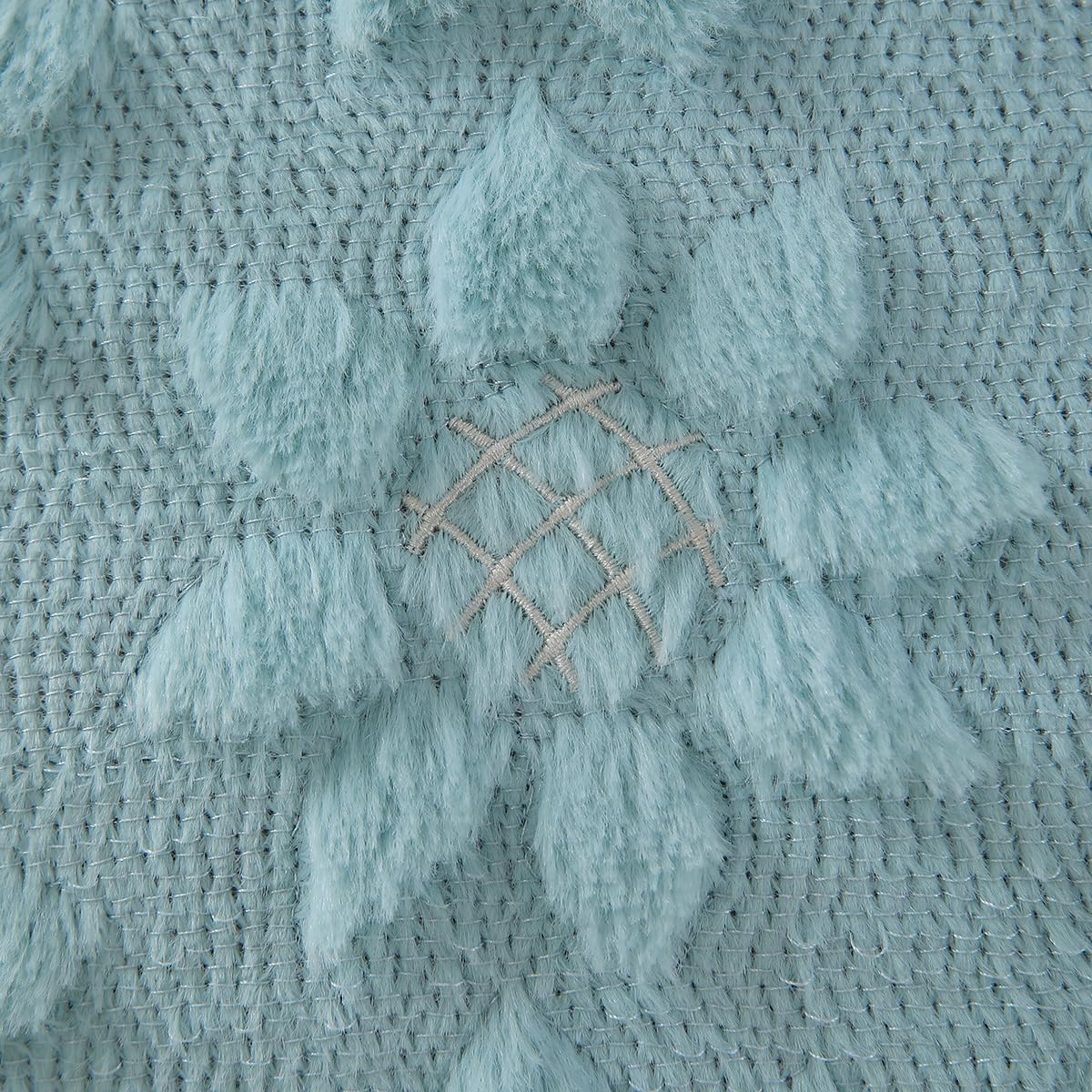 DFXSZ Spring Summer Pillow Covers 16x16 inch Set of 2 Farmhouse Decor White Flower Heart Sunflower Blue Soft Plush Faux Fur Jacquard Throw Pillows for Sofa Holiday Spring Home Decor PTK024G16