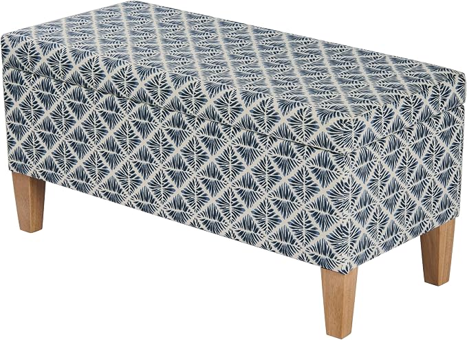 HomePop 36" Decorative Storage Bench - Blue Geometric Pattern