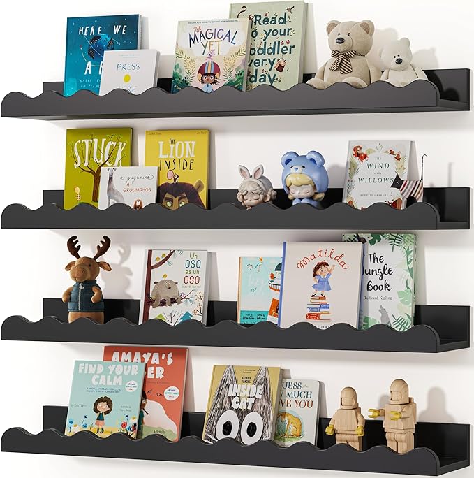 Seocry Nusery Shelves (23 Inches, Black)