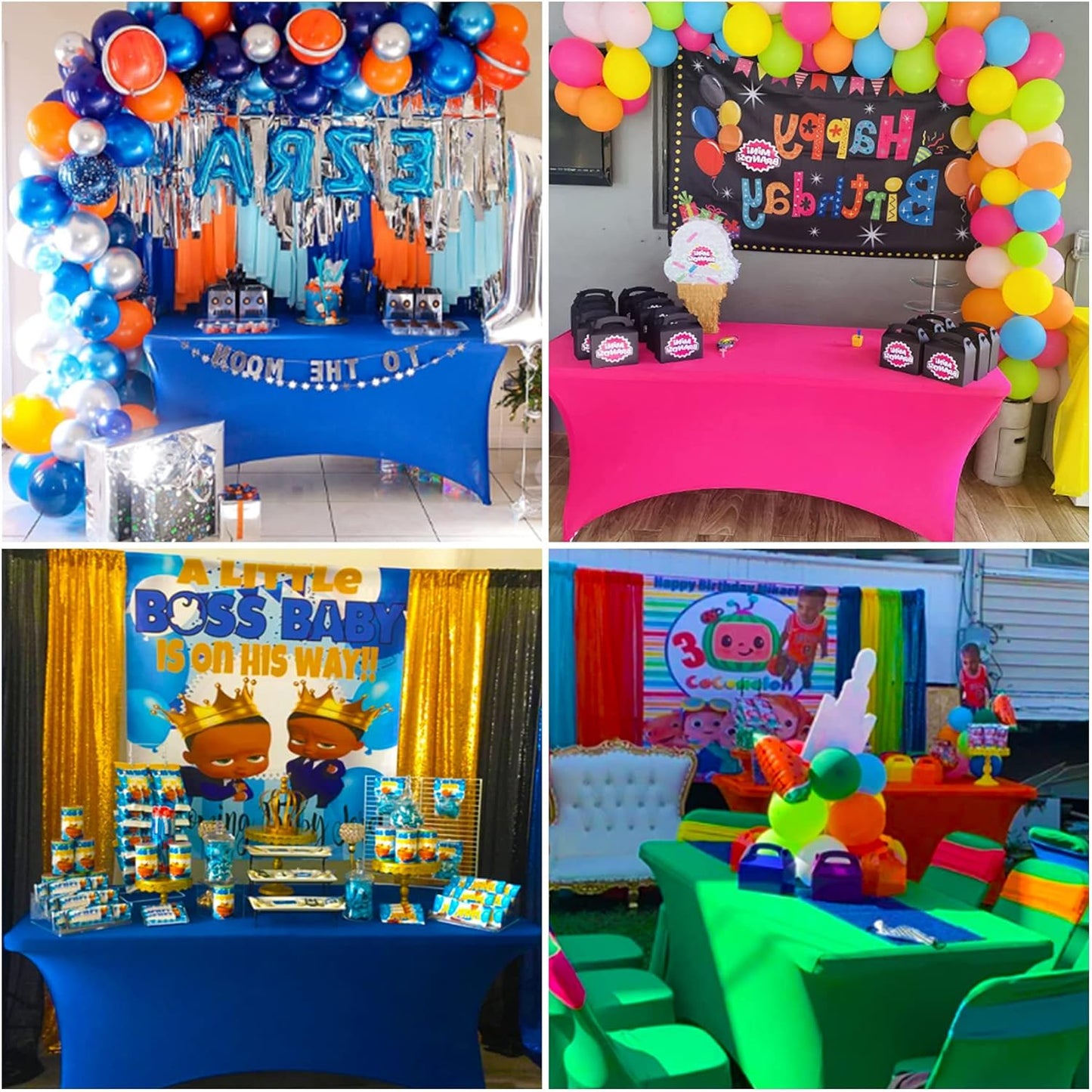 SuperO Waterproof Spandex Table Cover for 6FT Table Universal Fitted Stretch Tablecloth for Party, Banquet, Wedding and Events-Emerald