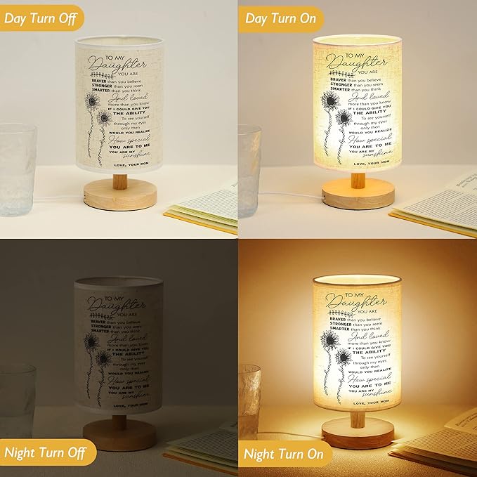 WSYEAR Daughter Gifts from Mom - Table Lamp Birthday Gifts for Daughter from Mom Girl Present Night Light for Bedroom Living Room Graduation Gifts