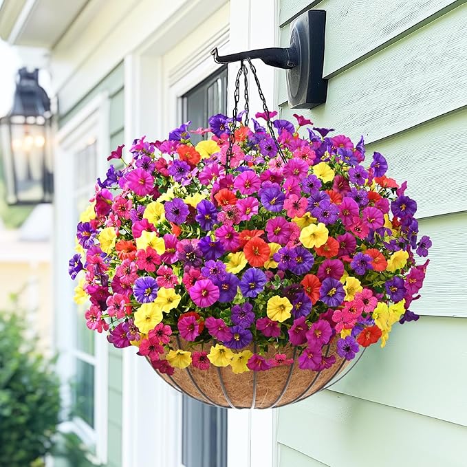 Yastouay Artificial Flowers for Outdoors, 36 Bundles UV Resistant Artificial Outdoor Flowers, Realistic Fake Outdoor Flowers Plant Faux Flowers for Outdoor Planters Front Porch Patio Window Box