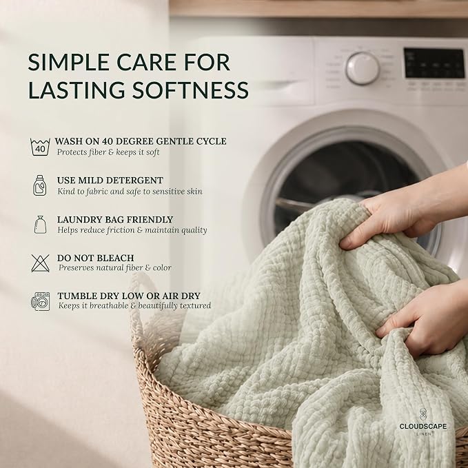 CLOUDSCAPE 4 Layer Muslin Blanket for Adults - 100% Cotton Throw Blanket - 50"x70" Oversized Gauze Throw for Sofa, Couch - Soft Lightweight Breathable Muslin Cotton Throws for Summer - Sea Foam