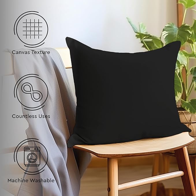 Encasa XO Throw Pillow Covers 18x18 in Set of 4 Grey Combo | No Inserts | Cotton Pillow Covers for Living Room, Bed, Sofa, Couch | Decorative Cushion Covers with Improved Zipper