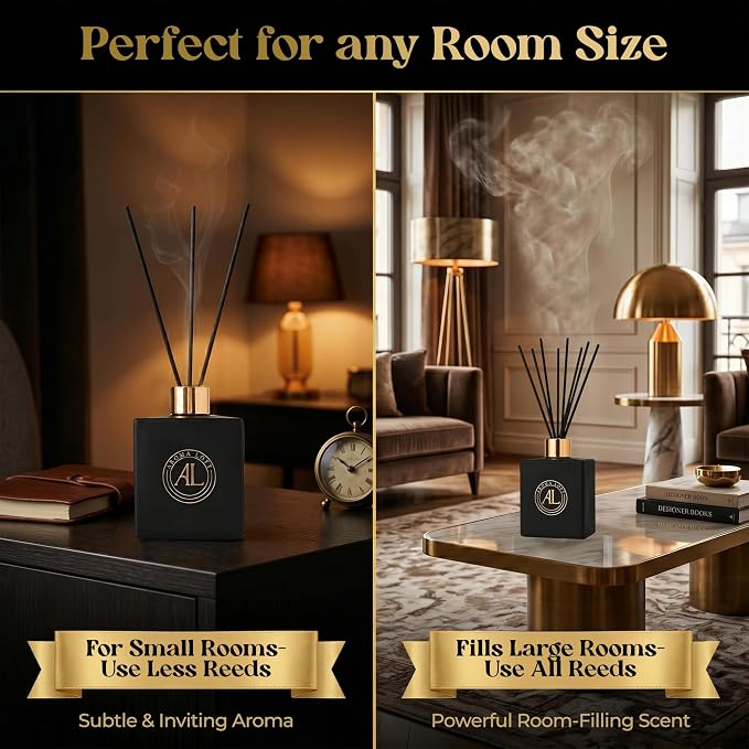 Black Reed Diffusers for Home | Premium Fragrance Diffuser | Reed Diffuser Sticks in Oil Set with Cashmere Vanilla Scent | Smell Good Stuff | Long-Lasting Oil for Bathroom & Office (5 oz)