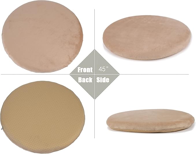 Sigmat 15" Round Seat Cushion, Memory Foam Stool Cushion for Stool Chair Black