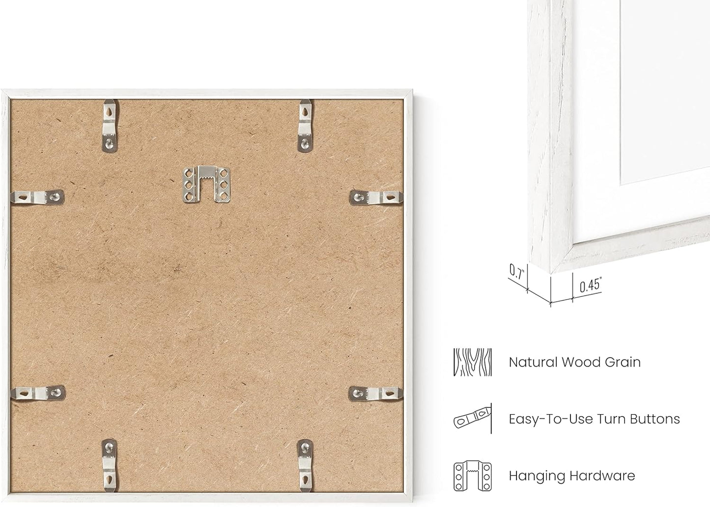 HAUS AND HUES White Square Frame Set of 1-12x12